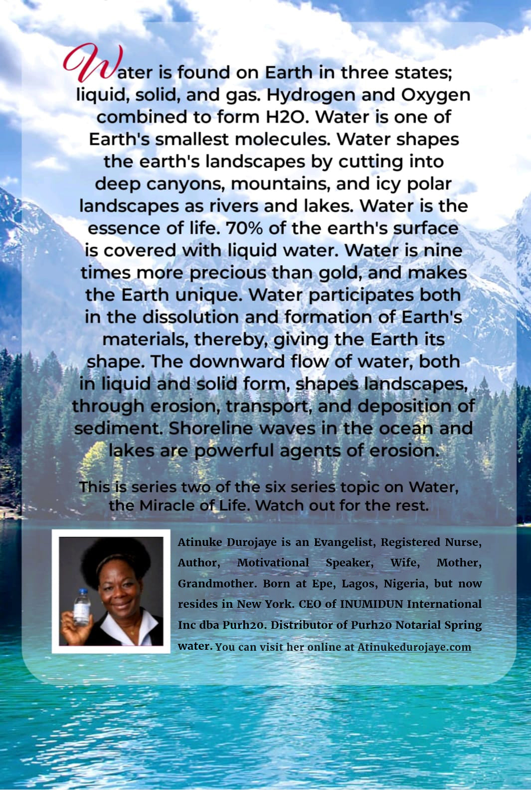 Water the Miracle of Life series two. Water and the Environment (EBook)